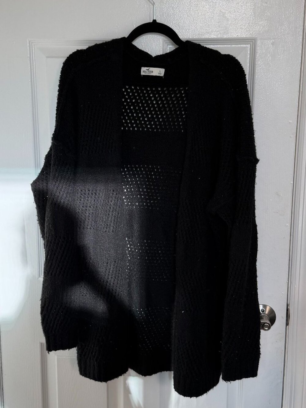 Hollister Open Stitch Cardigan Duster - Black